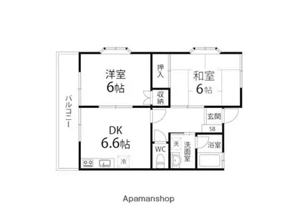 グリンエイトみなみ(2DK/1階)の間取り写真