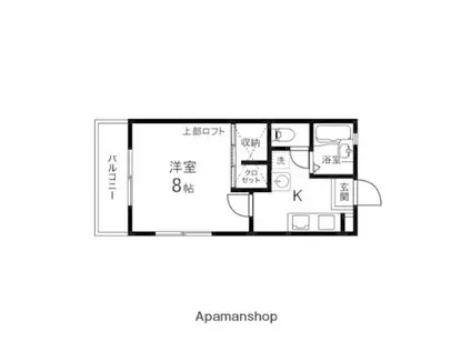 モデルンみずほ台Ⅶ(1K/1階)の間取り写真