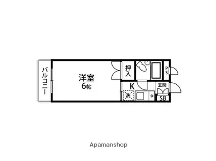 セティル上杉(1K/2階)の間取り写真