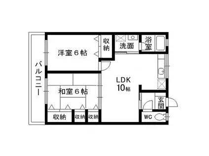 柴田コーポ(2LDK/2階)の間取り写真