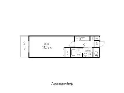 カーサヴェルデ春日町(1K/4階)の間取り写真