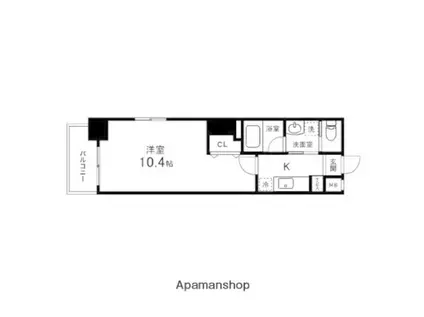 カーサヴェルデ春日町(1K/5階)の間取り写真