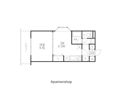 エクセルメトロⅡ(1DK/3階)の間取り写真