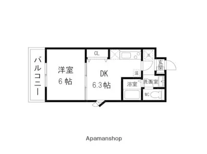 エクセルメトロⅡ(1DK/5階)の間取り写真