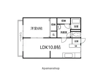 メゾン歩坂(1LDK/2階)の間取り写真