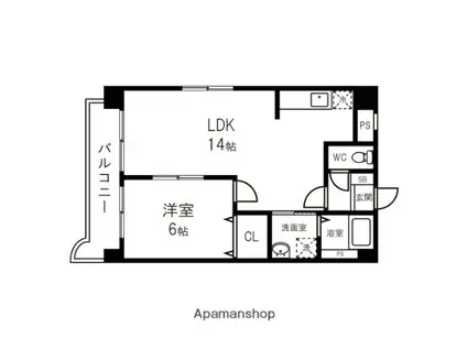 アルトハイム不忘(1LDK/3階)の間取り写真