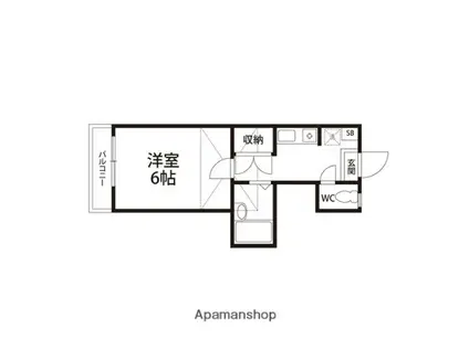 パレス中山(1K/2階)の間取り写真