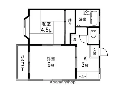 インプス(2K/2階)の間取り写真