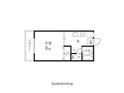 マーブルコート(1K/2階)の間取り写真