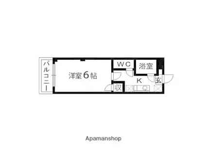 アクティブパレス百合ヶ丘B3(1K/2階)の間取り写真
