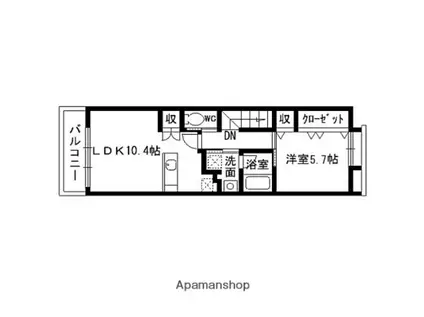 ブロッサム・アベニュー(1LDK/2階)の間取り写真