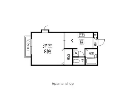ディアスウタカ(1K/1階)の間取り写真
