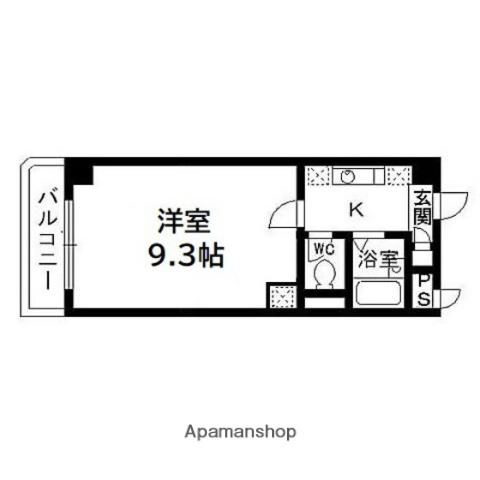 SAKO泉(1K/3階)の間取り写真