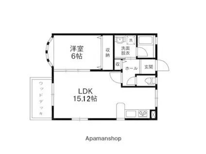 ウッディランド参番館(1LDK/1階)の間取り写真