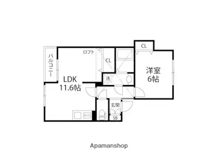 コンフォートブラウニー(1LDK/2階)の間取り写真