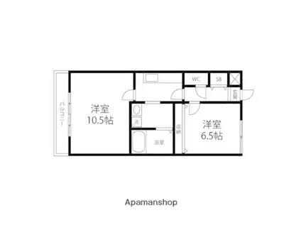 カメリア・ヒルズ中山台(2K/5階)の間取り写真