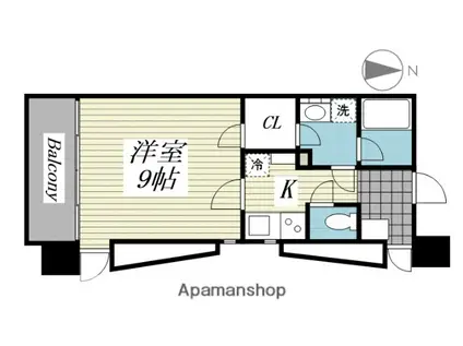 ドルフ・TS(1K/4階)の間取り写真