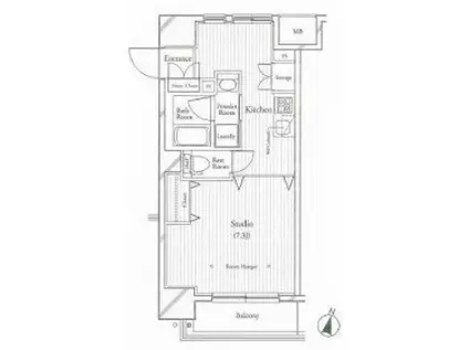 フィットエル仙台一番町(1K/7階)の間取り写真