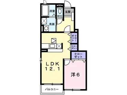 インノバーレⅤ(1LDK/1階)の間取り写真
