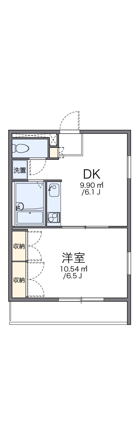 レオパレス保春院PART1(1DK/2階)の間取り写真