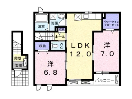 コンフォール(2LDK/2階)の間取り写真