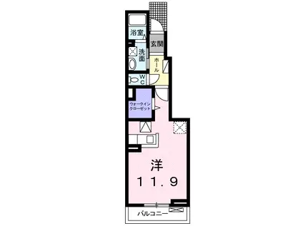 カーサ アクア(ワンルーム/1階)の間取り写真