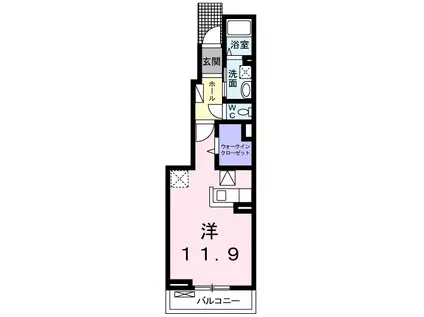 カーサ アクア(ワンルーム/1階)の間取り写真