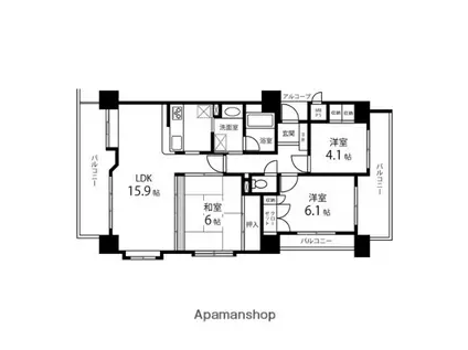 ナイスアーバン森林公園(3LDK/3階)の間取り写真