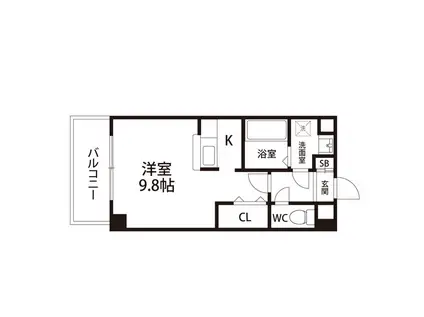 バーシティハウスフレール・ド・ジュアン(ワンルーム/3階)の間取り写真