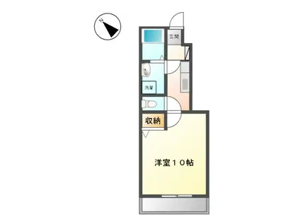 ベアローズ弐番館(1K/1階)の間取り写真