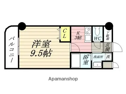 プログレス八乙女(1K/3階)の間取り写真