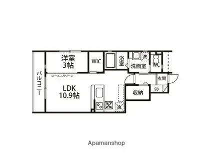 ブエナビスタ(1LDK/1階)の間取り写真