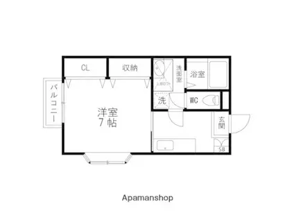サンビレッジ泉(1K/2階)の間取り写真