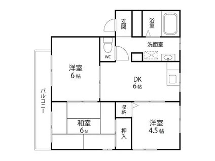 ラフィーネ栗生(3DK/2階)の間取り写真