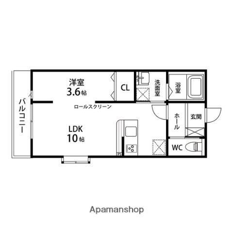 アルトゥーラ泉ヶ丘(1LDK/1階)の間取り写真