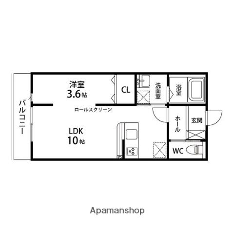 アルトゥーラ泉ヶ丘(1LDK/1階)の間取り写真