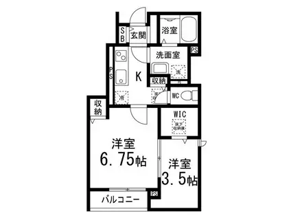 LIVEⅢA棟(2K/1階)の間取り写真