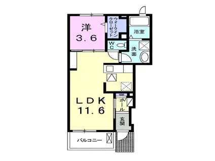 SORGENTE I(1LDK/1階)の間取り写真