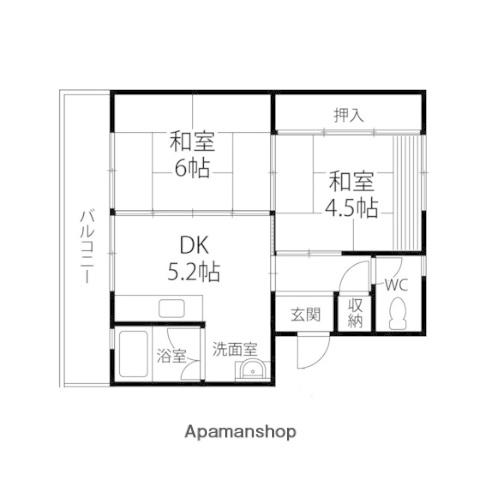 将監団地一街区(2DK/5階)の間取り写真