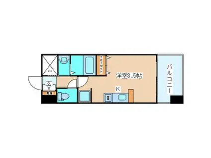 スクエア泉中央(ワンルーム/3階)の間取り写真