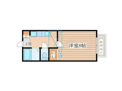 ソレアード愛子(1K/1階)の間取り写真