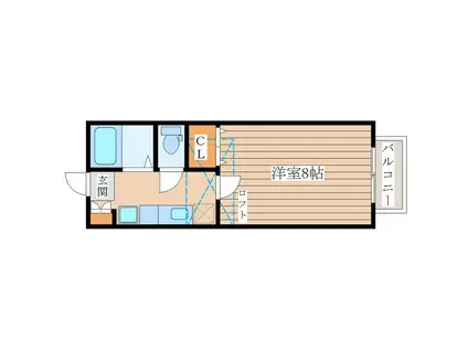 ベルパーク南吉成B(1K/1階)の間取り写真