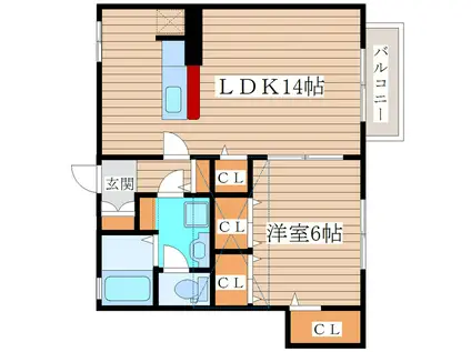 ナチュール弐番館(1LDK/2階)の間取り写真