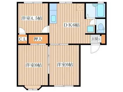 エスボアCITY2(3DK/1階)の間取り写真