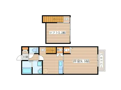 グレオンⅠ(1K/1階)の間取り写真