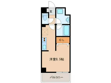 フォートレジデンス元寺小路(ワンルーム/6階)の間取り写真