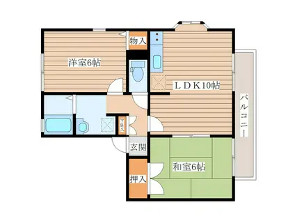 スプリングガーデンD(2LDK/1階)の間取り写真