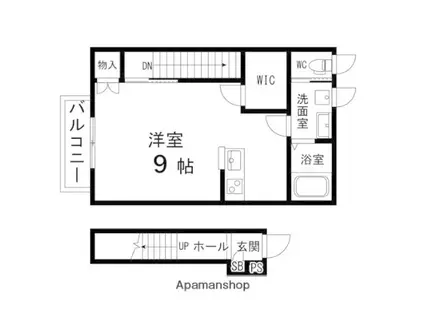 カーサビアンカケイワ(ワンルーム/2階)の間取り写真