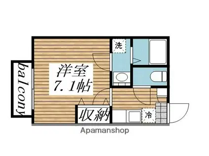 スターリングA(1K/1階)の間取り写真