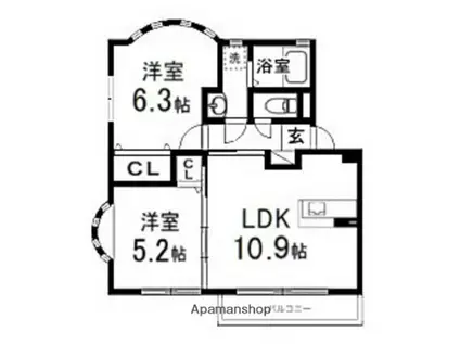 ハイデルベルク(2LDK/1階)の間取り写真